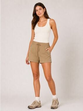 River & Rose Women’s Tan Utility Hiking Shorts Breathable Chino Gorpcore